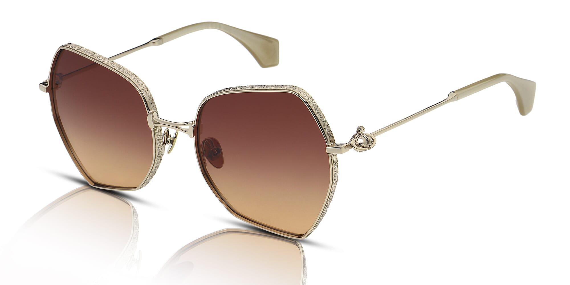 Vivienne Westwood Hardware Orb VW7023 Sunglasses 457 Shiny Gold